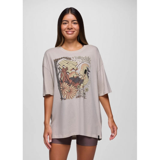 Prana Everyday Graphic Oversized Tee Almond Mind Eraser