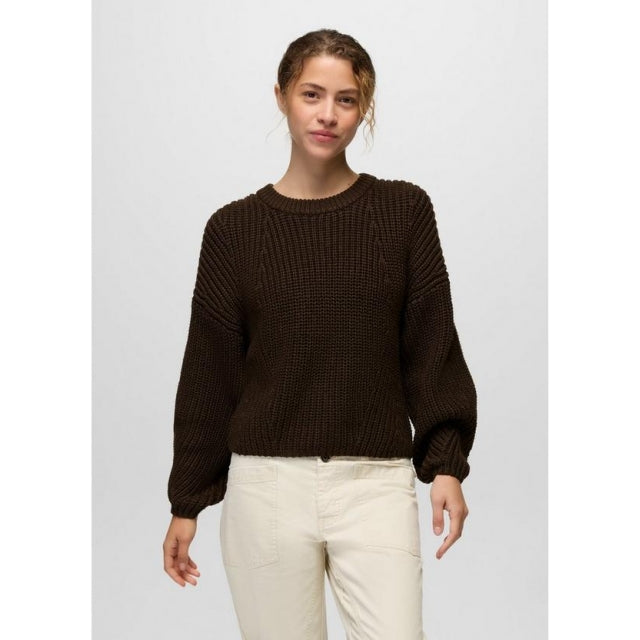 Prana Sunday River Crewneck Sweater Dark Roast