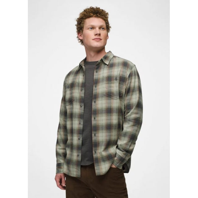 Prana M Dolberg Flannel Shirt JUNIPER GREEN