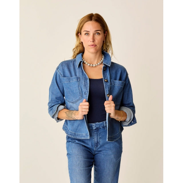 Carve Designs Flora Denim Shacket Magnolia