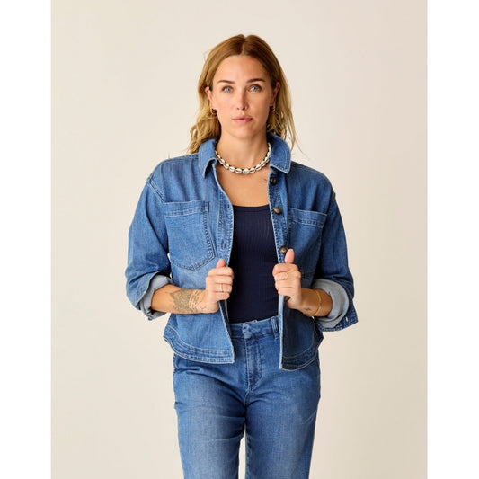 Carve Designs Flora Denim Shacket Magnolia