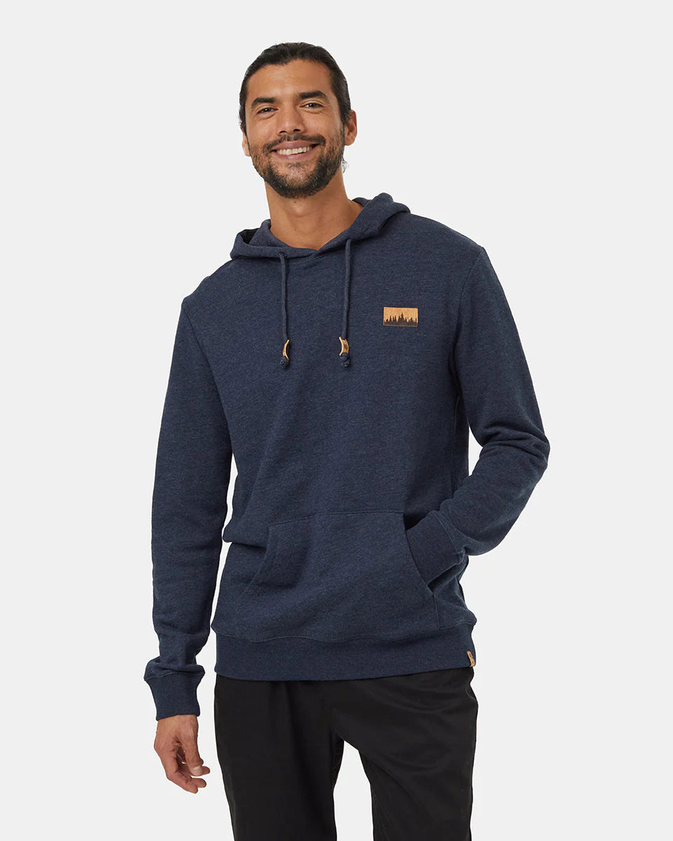 Tentree Mens Juniper Cork Patch Hoodie Midnight Blue Heather/Cork Patch