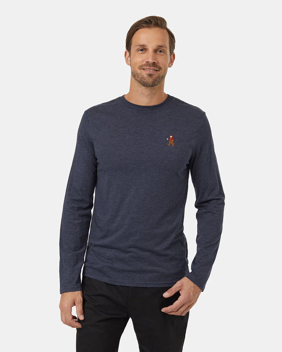 Tentree Men's Sasquatch Longsleeve Midnight Blue Heather/Lumberjack