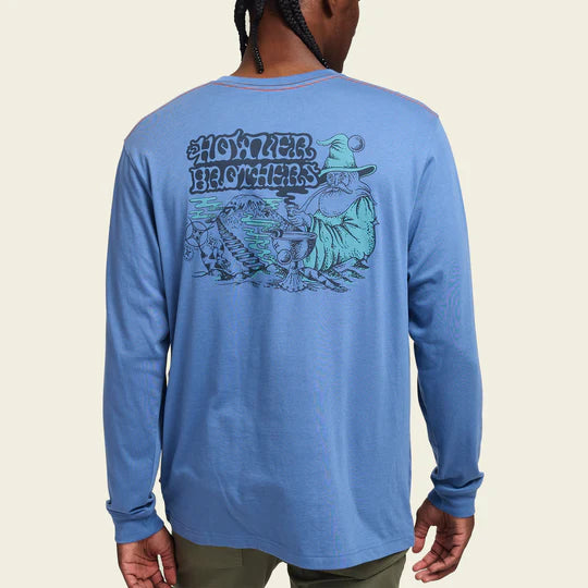 Howler Bros Mens Longsleeve T-shirt Sorcerer : Blue Horizon