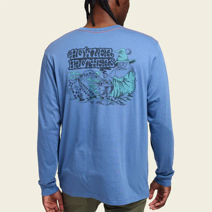 Howler Bros Mens Longsleeve T-shirt Sorcerer : Blue Horizon