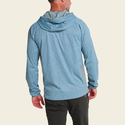 Mens Loggerhead Hoodie - Pond Patterns : Iron Blue