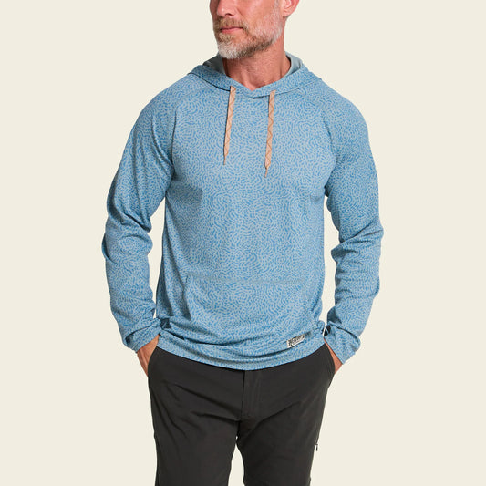 Mens Loggerhead Hoodie - Pond Patterns : Iron Blue