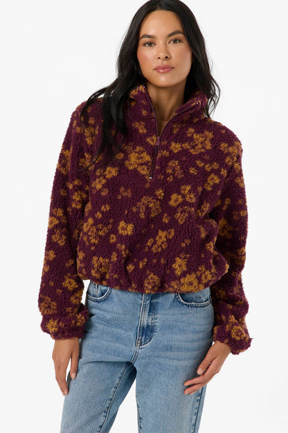 W KACEY HIGH PILE 1/2 ZIP JACKET