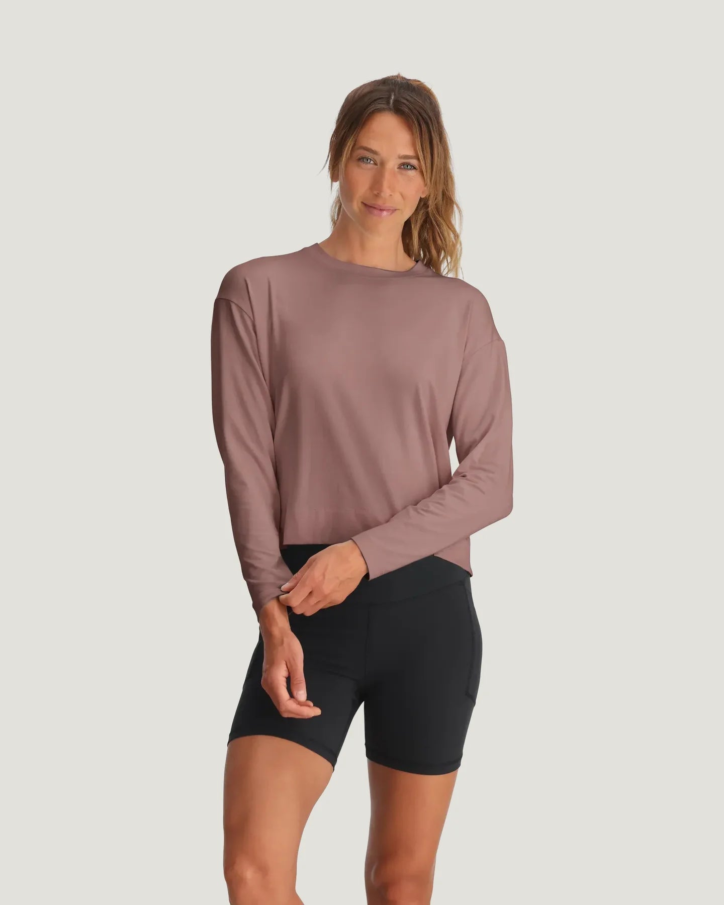 Womens Bamboo Shade Crossover Long Sleeve