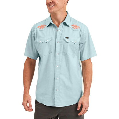 Howler Bros Mens Crosscut Deluxe Shortsleeve Fronds : Nile Blue