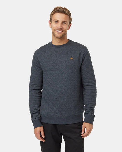 Tentree Men's Quilted Classic Crew Forest River Green Heather