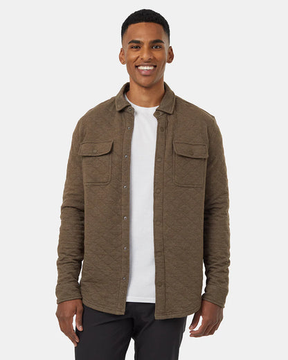 Tentree Mens Colville Quilted Shacket Tundra Heather