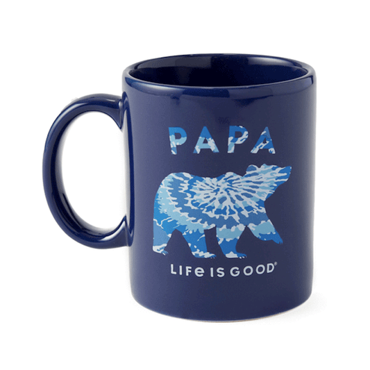 Life Is Good Jake's Mug TIE DYE PAPA BEAR