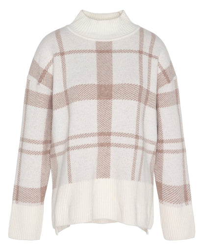 Womens Barbour Deanna Knitted Jumper winter white tartan