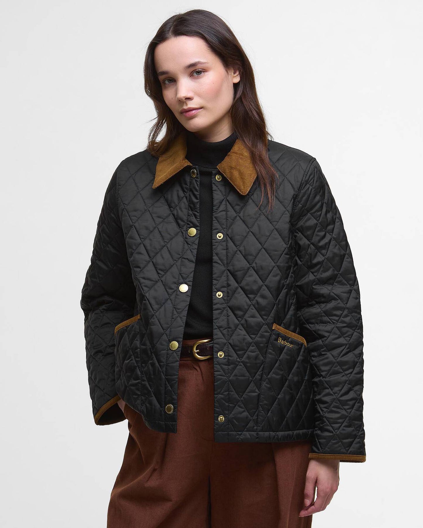 W barbour icons cropped liddesdale quilted jacket