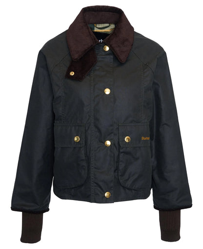 Womens Barbour Cropped Beadnell Wax sage/ancient