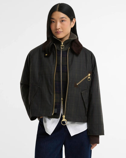 W Barbour Arlene Checked wax jacket