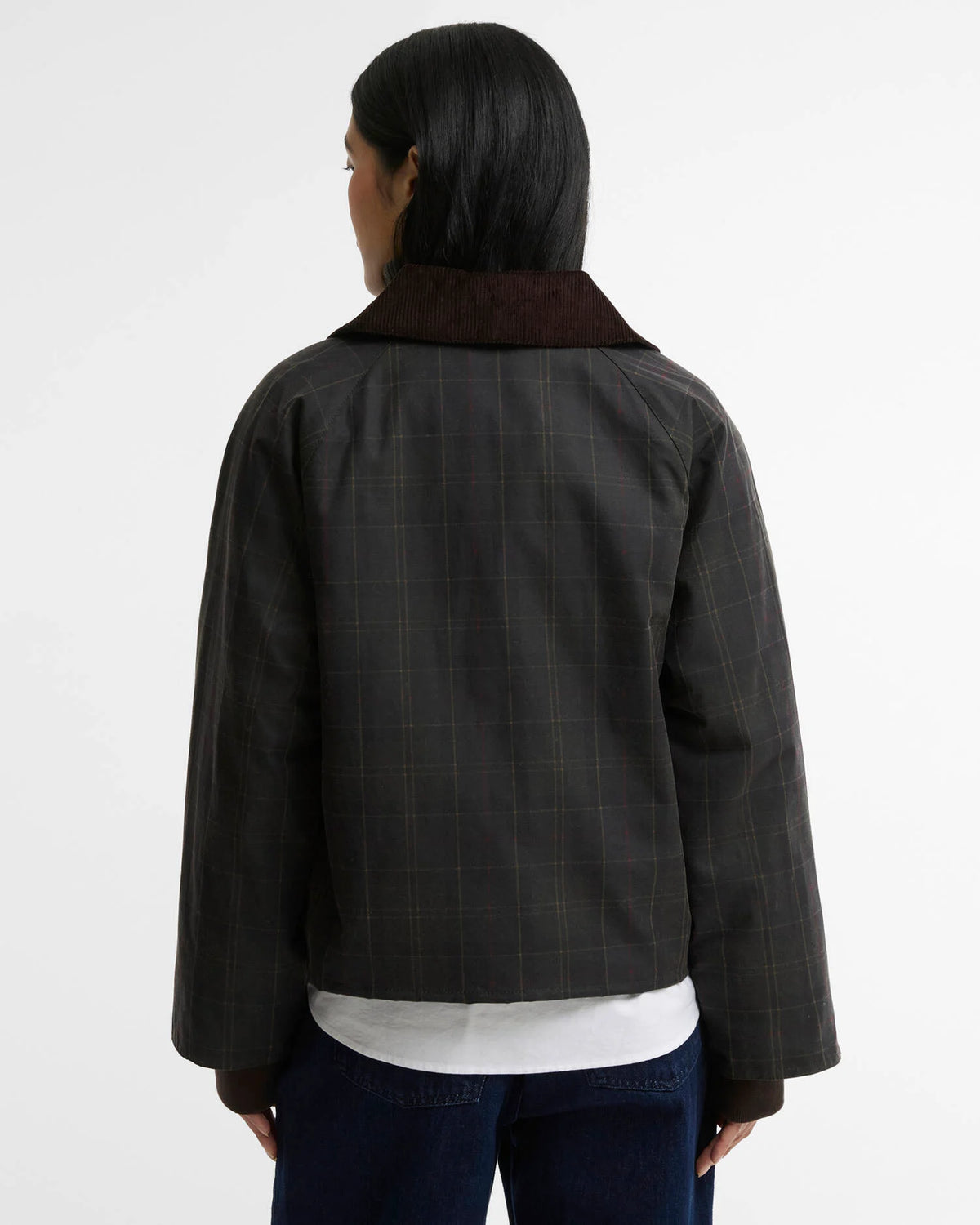 W Barbour Arlene Checked wax jacket