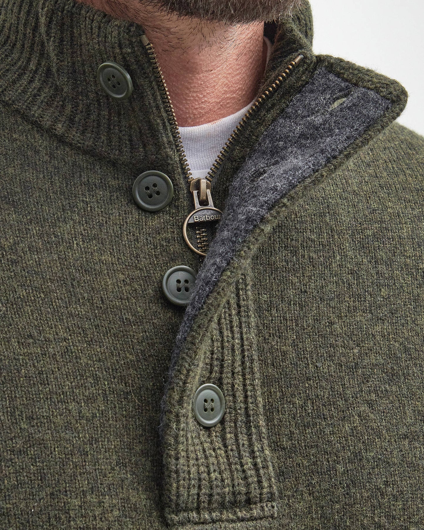 Mens Barbour Essential Patch Half Zip Knitted Jumper