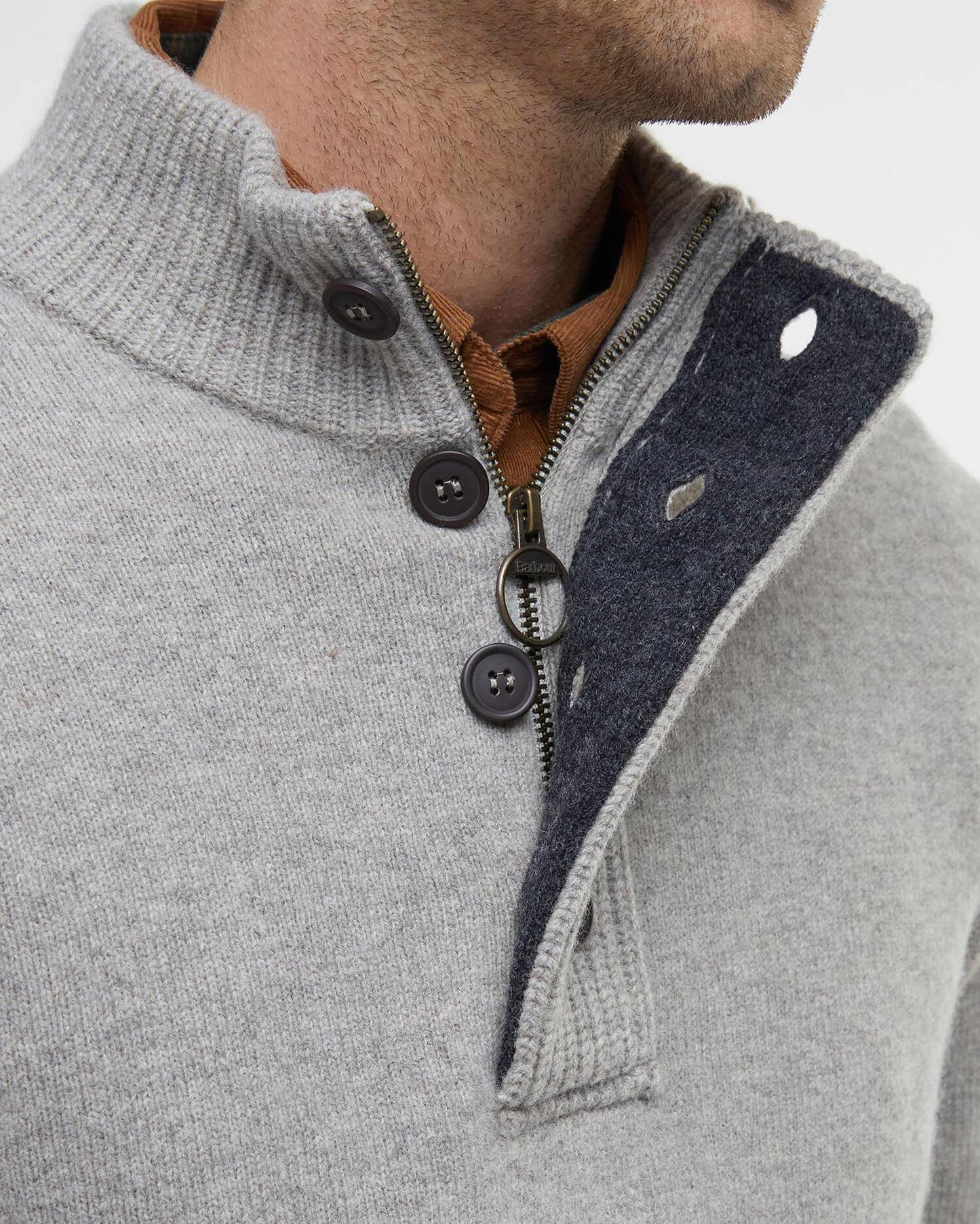 Mens Barbour Essential Patch Half Zip Knitted Jumper