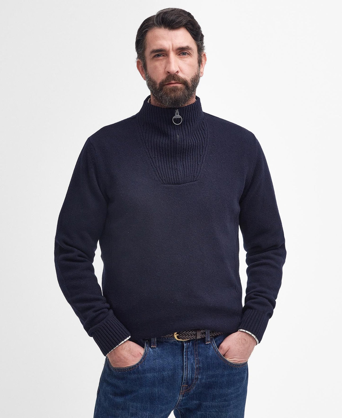 Mens Barbour Nelson Essential Half Zip Knitted Jumper