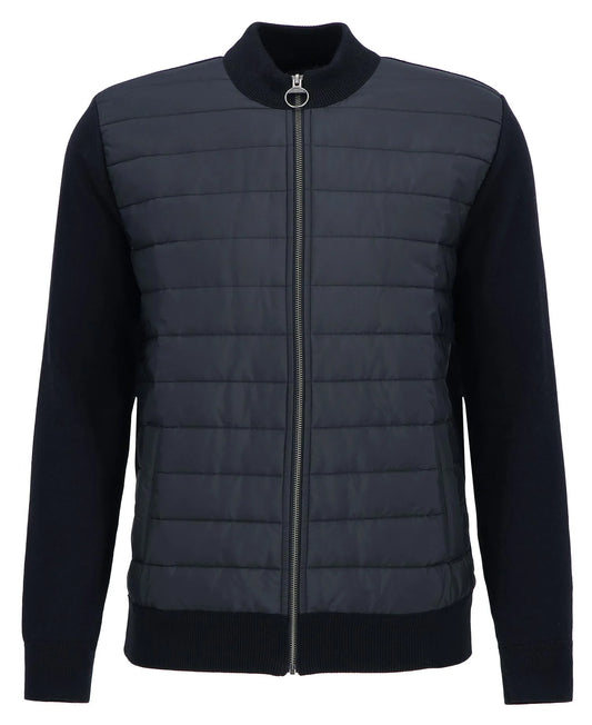 Mens Barbour Essential Carn Baffle Zip Through Knitted Jumper
