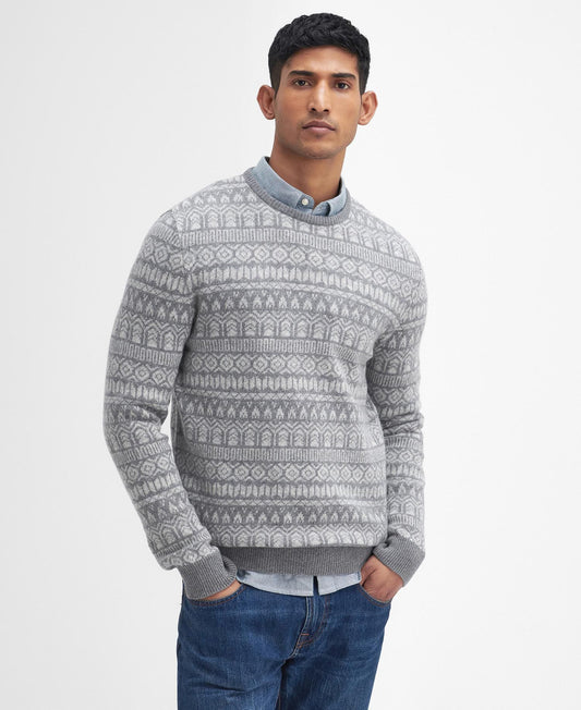 Mens Barbour Stonebeck Fair Isle Crew Neck Sweater