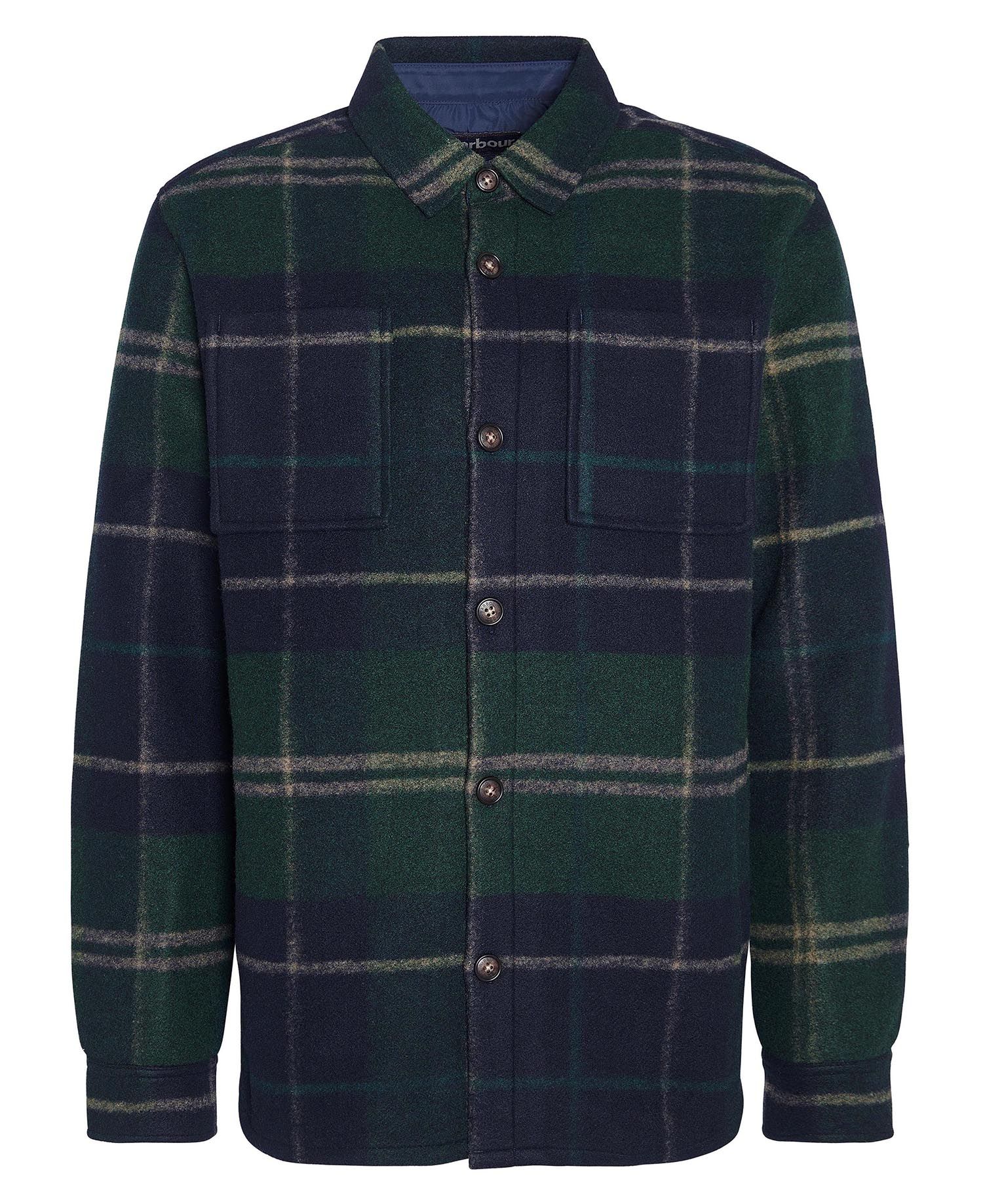 Mens Barbour Chapter Tailored Check Overshirt green loch tartan