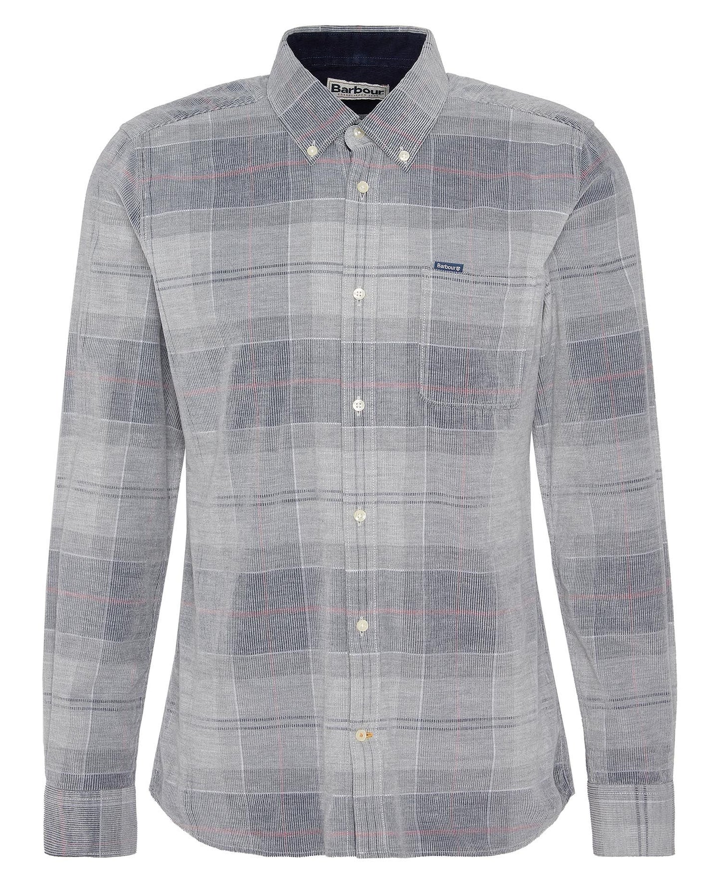 Mens Barbour Blair Tailored Tartan Cord Shirt blue granite