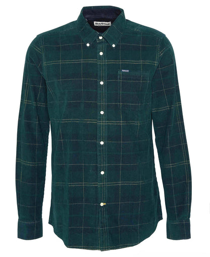 Mens Barbour Blair Tailored Tartan Cord Shirt green loch