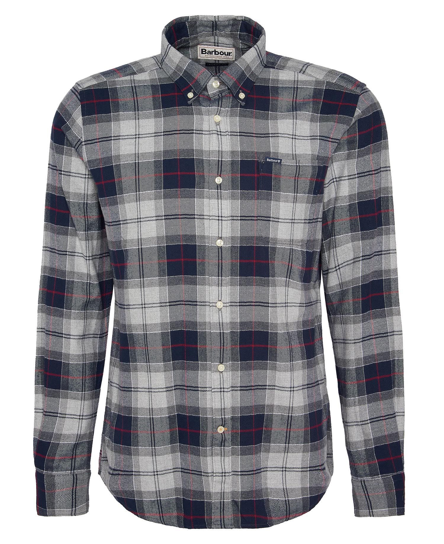 Mens Barbour Kyeloch Tailored Tartan Shirt blue granite