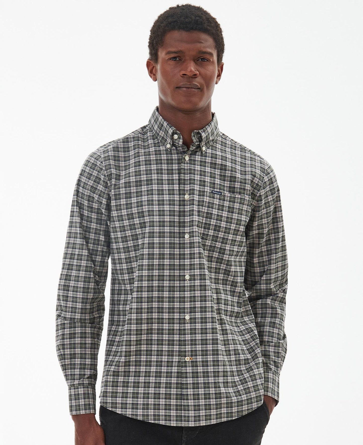 Mens Barbour Lomond Tailored Tartan Shirt forest mist