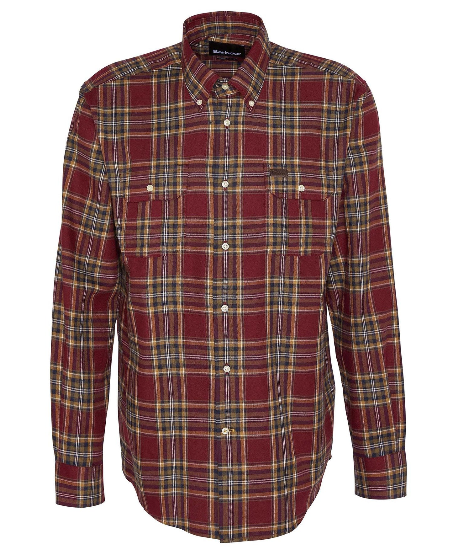 Mens Barbour Singsby Thermo Weave Regular Checked Shirt merlot