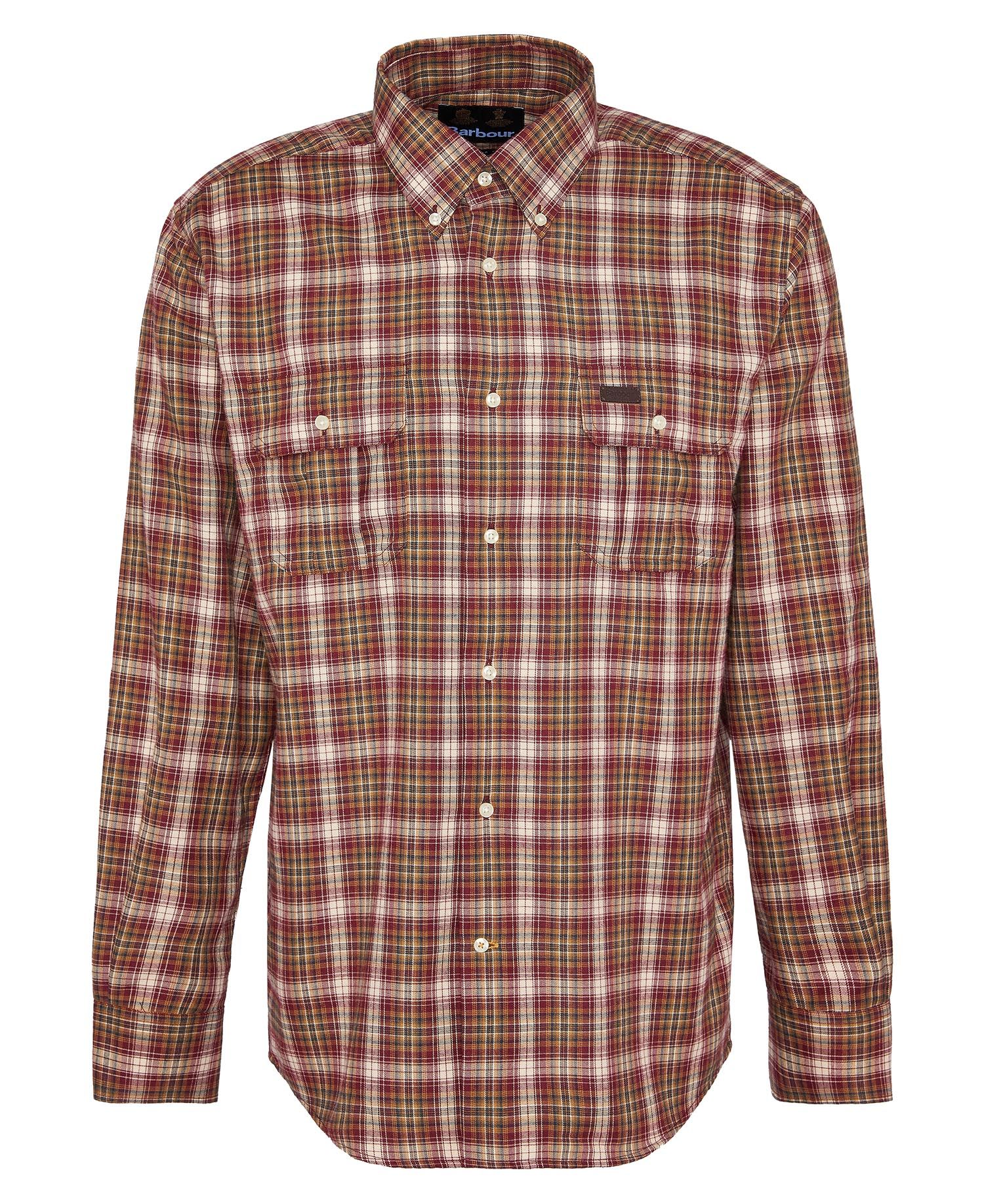 Mens Barbour Penrice Thermo Weave Regular Checked Shirt merlot marl