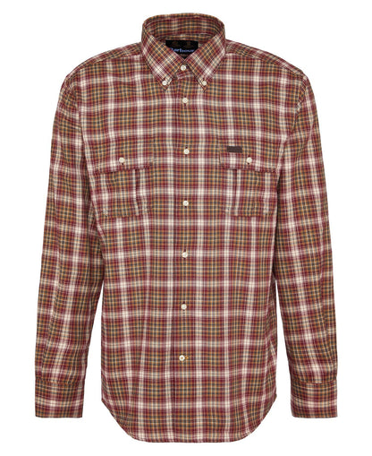 Mens Barbour Penrice Thermo Weave Regular Checked Shirt merlot marl