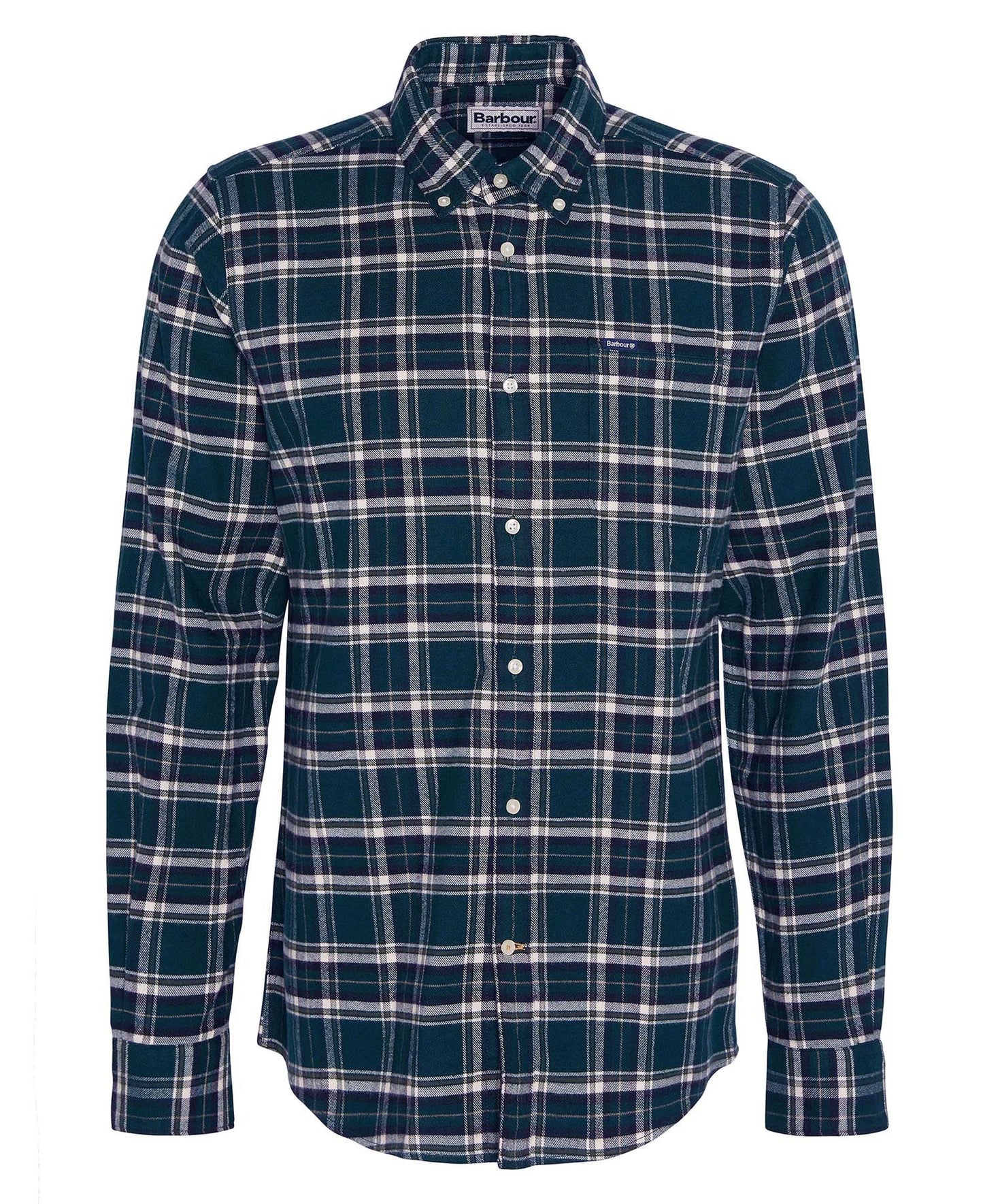 Mens Barbour Drumhill Tailored Checked Shirt navy