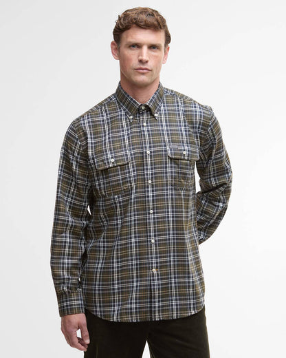 M barbour saldon thermo weave regular checked shirt