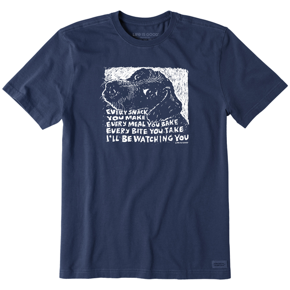 Life Is Good M Ss Crusher Tee Black Snack Dog Darkest Blue