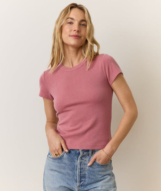 Womens Lexi Rib Sun-In Crew Tee