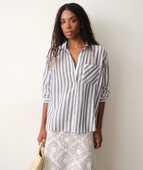 navy & white stripe / Extra Small
