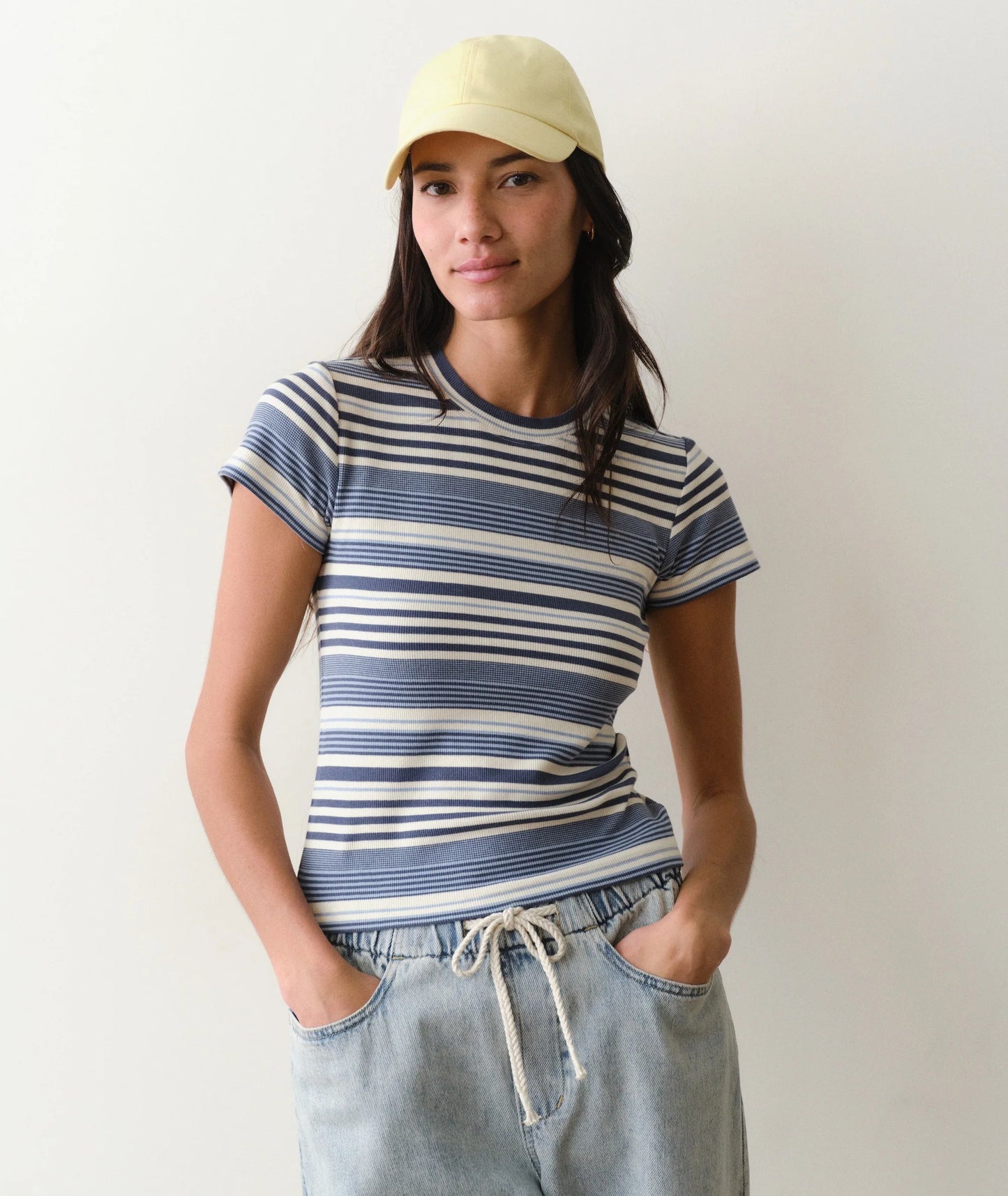 W Lexi Rib Sun-In Crew Tee
