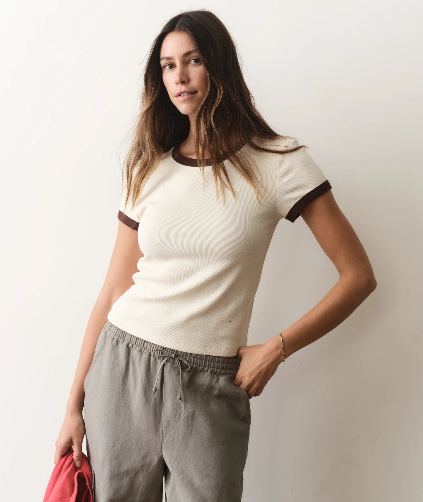 W Lexi Rib Ringer Tee