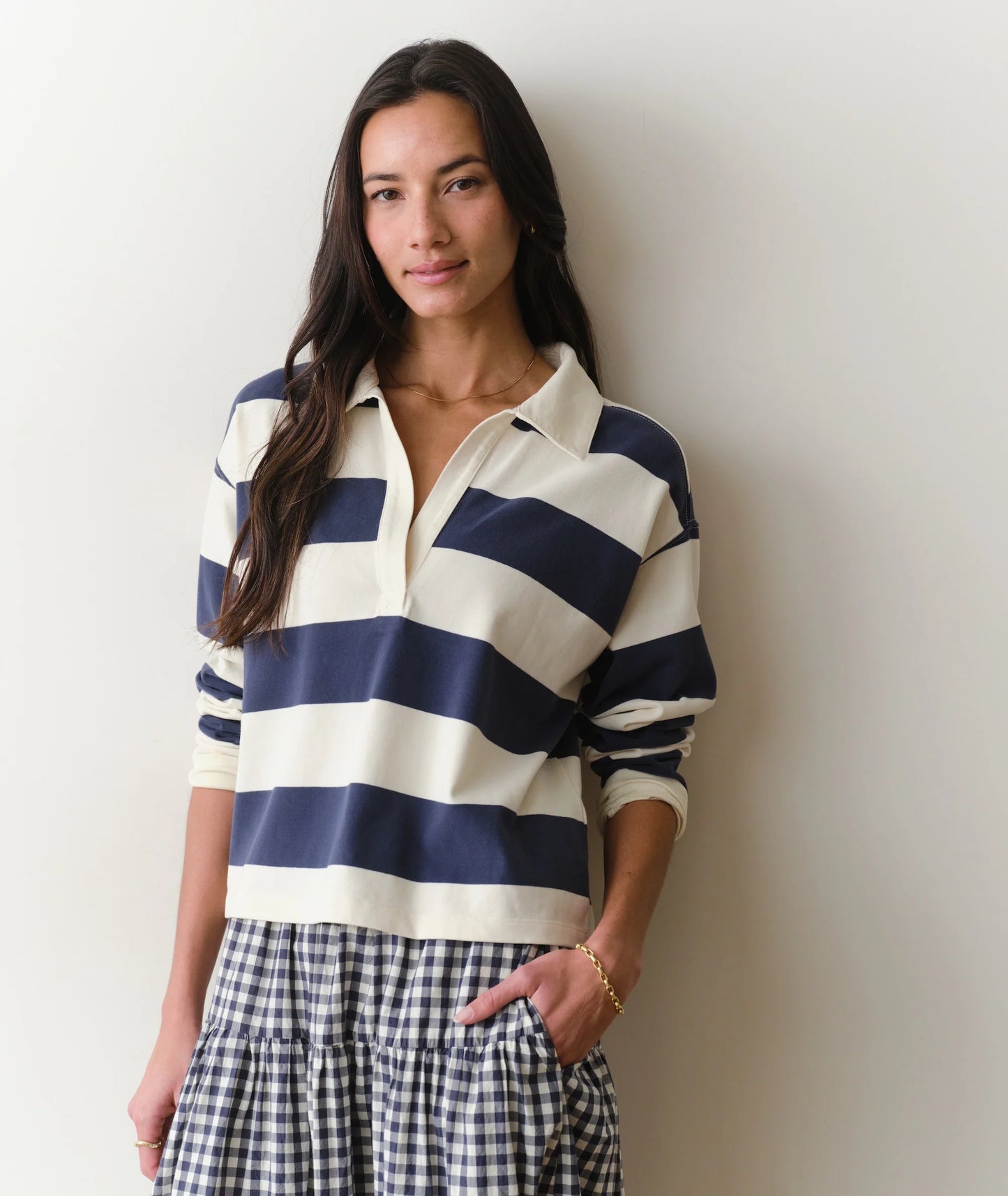 W Luxe Sueded Polo Tee