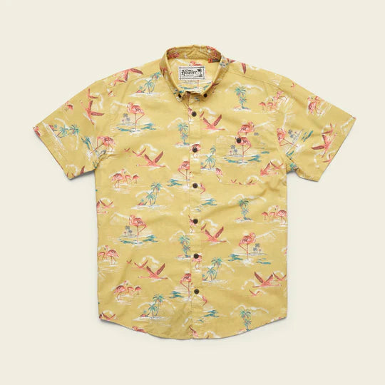 Howler Bros Mens Mansfield Shirt Flamingo Flamboyance