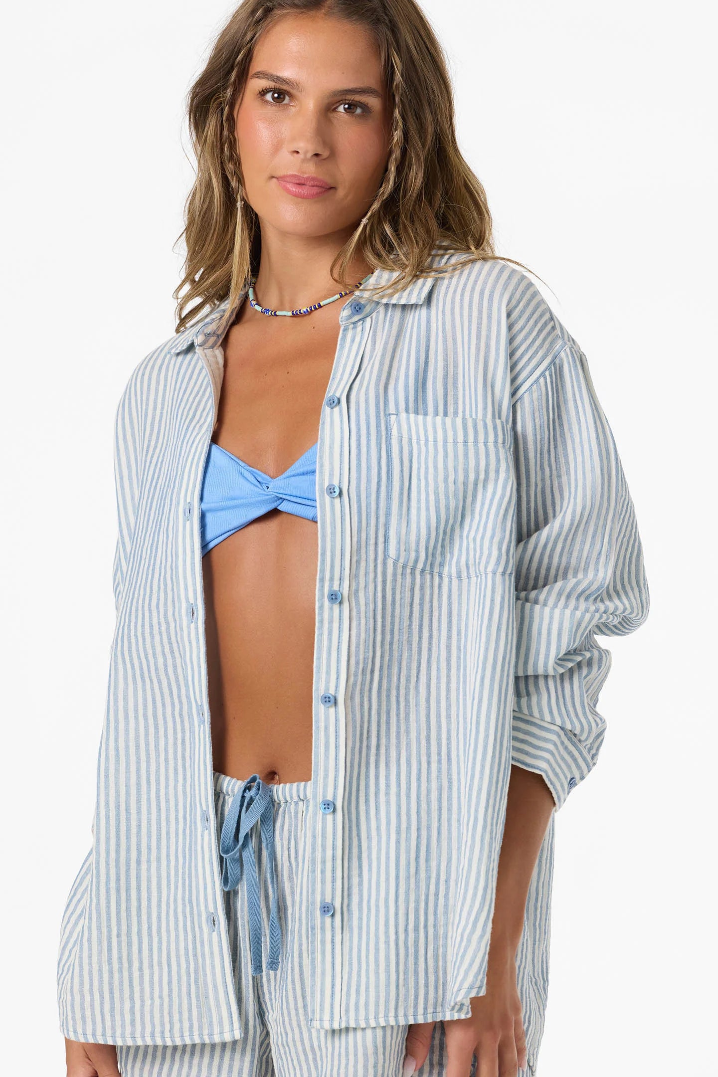 W LENI STRIPE RELAXED SHIRT