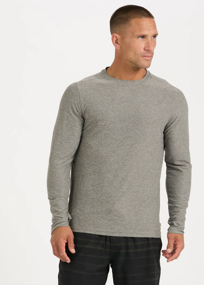 Vuori M L/s Strato Tech Tee Chambray Heather