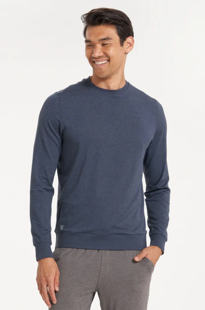 Vuori Mens M Ponto Performance Crew Platinum Heather