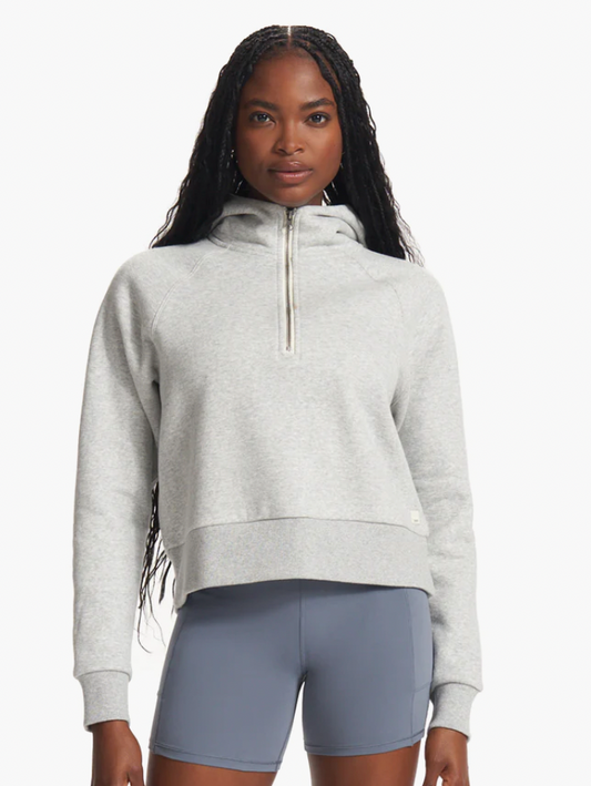 Vuori W Restore Half Zip Hoodie Light Heather Grey