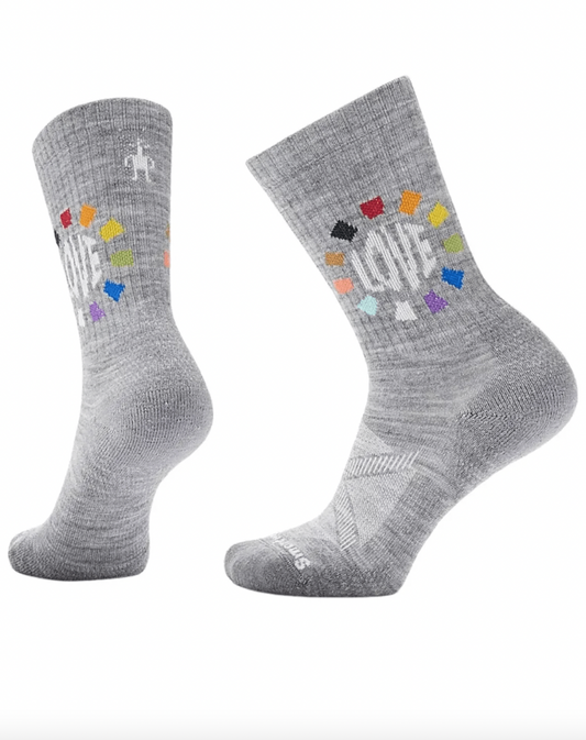 Smartwool Athletic Pride Pattern Crew Socks LIGHT GRAY