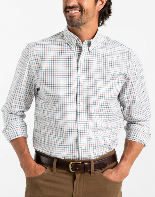 Duckhead M Ls Cotton Twill Joyner Plaid Shirt MIRROR LAKE BLUE